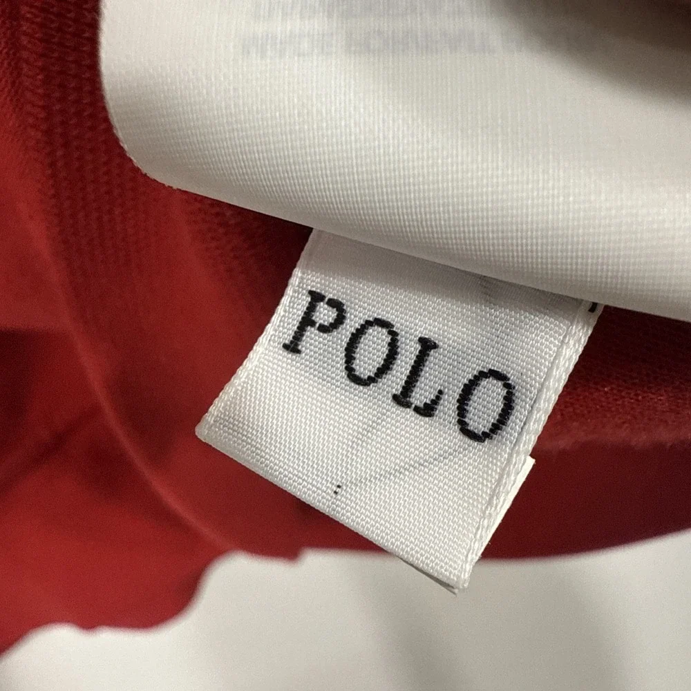 POLO RALPH LAUREN CHENILLE BLACKWATCH P PATCH XL FULL ZIP HOODIE RED Varsity